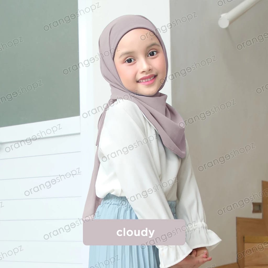 PREORDER Orangeshopz - Inayah Pashmina Hijab With Attached Inner (onesize fit 2-10y)