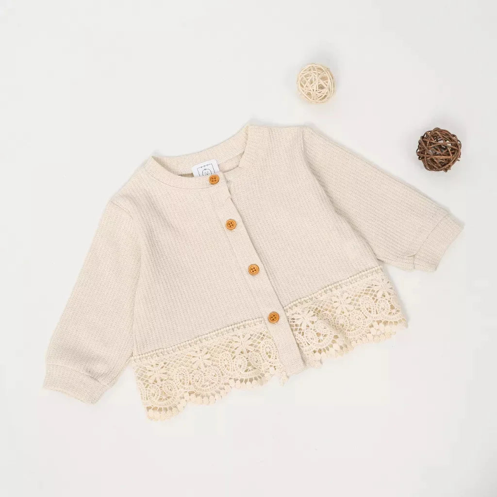 PREORDER Ohbabydays - Cardigan Lace Cream