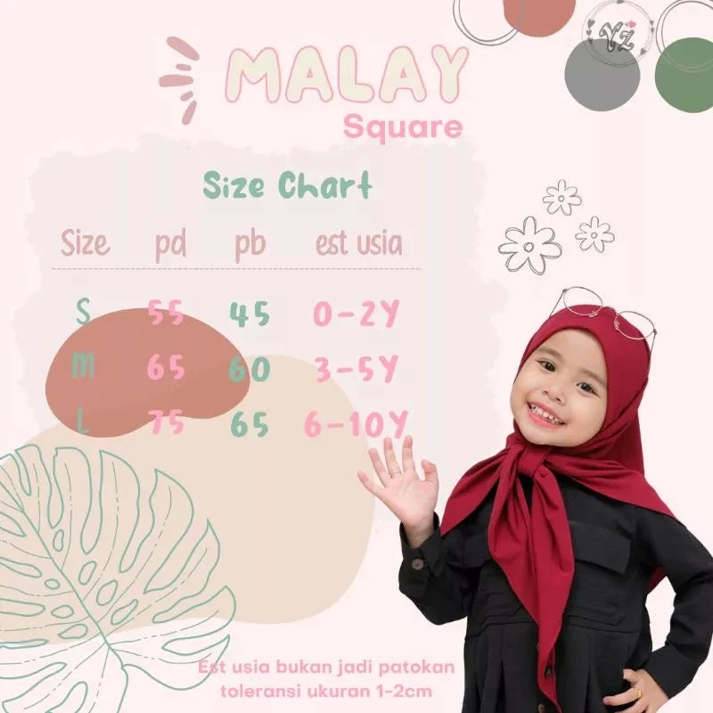 PREORDER Yazzrenhijab - Malay Square Instant Hijab