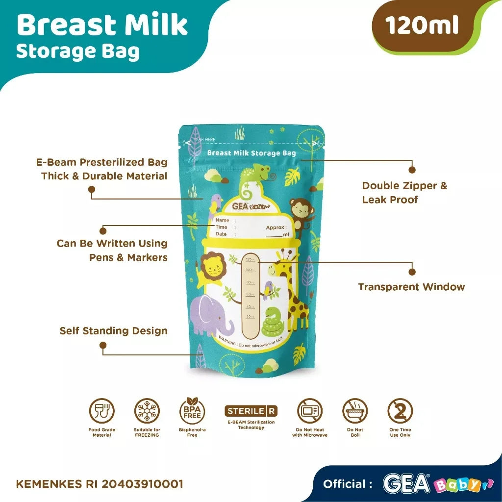 PREORDER Gea Baby Breastmilk Bags in Pouch 120ml