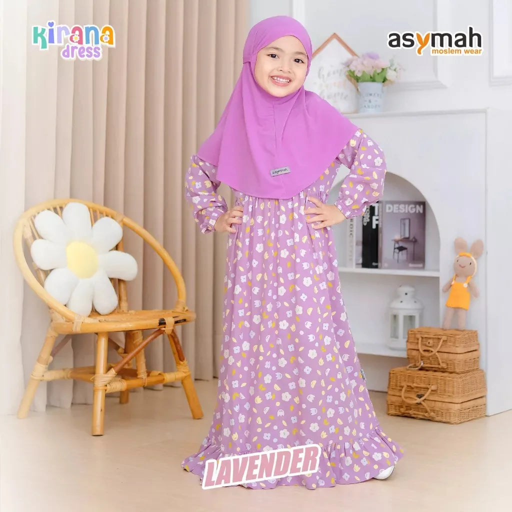 PREORDER Asymah - Kirana Dress with Hijab Lavender Pink