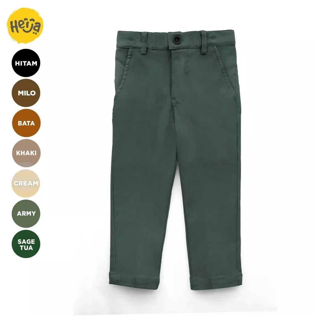 PREORDER Heijakids - Cheno Boys Stretch Pants L (5-6y) Sage Tua