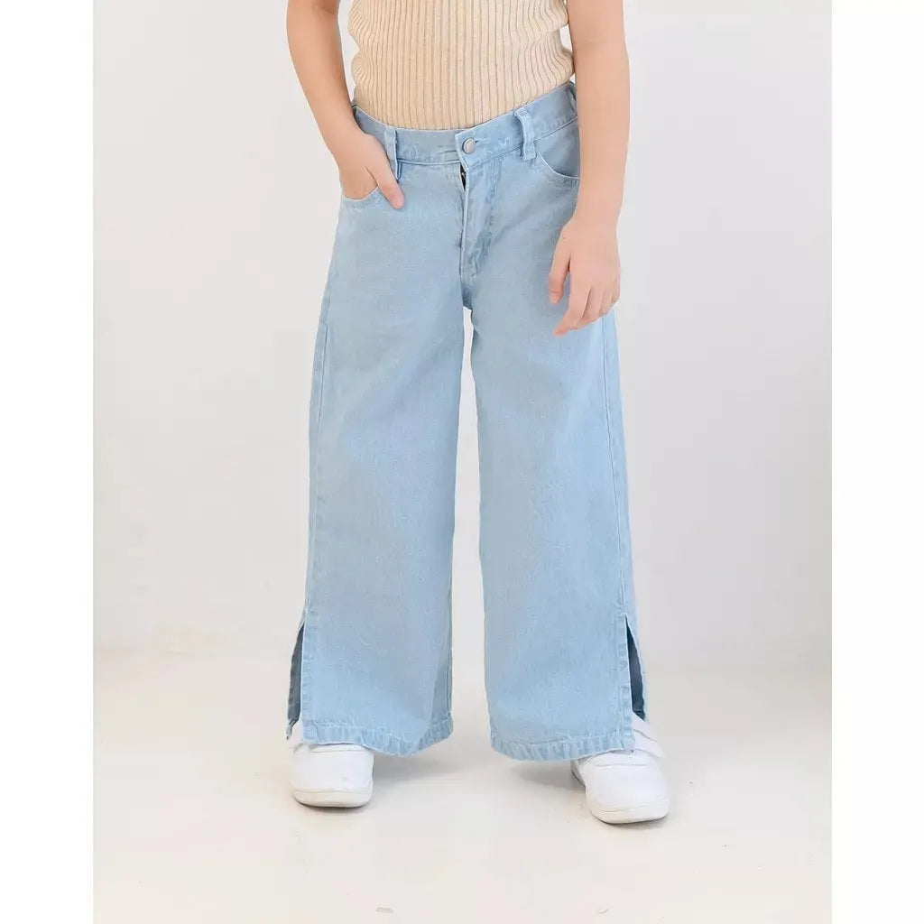 PREORDER - Hunny Bunny Mezaluna Wide Leg Girls' Pants Light Blue