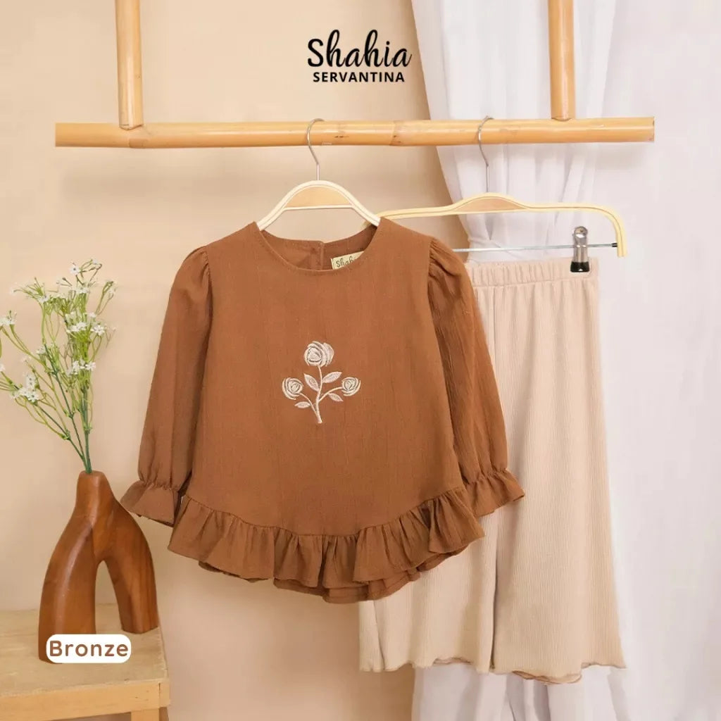 PREORDER Shahia - Keiko Blouse Set Bronze