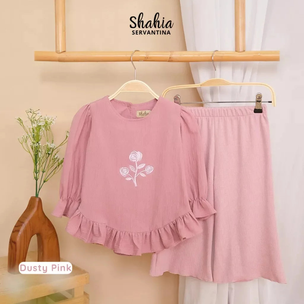 PREORDER Shahia - Keiko Blouse Set Dusty Pink