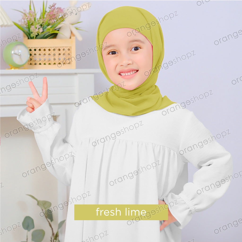 INSTOCK (RAYA 2024) Orangeshopz Plain Segitiga with Attached Inner Fresh Lime