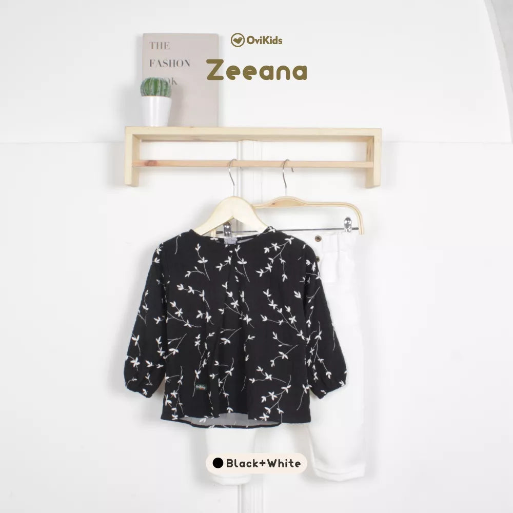 PREORDER Ovikids - Zeena Blouse Set Black and White