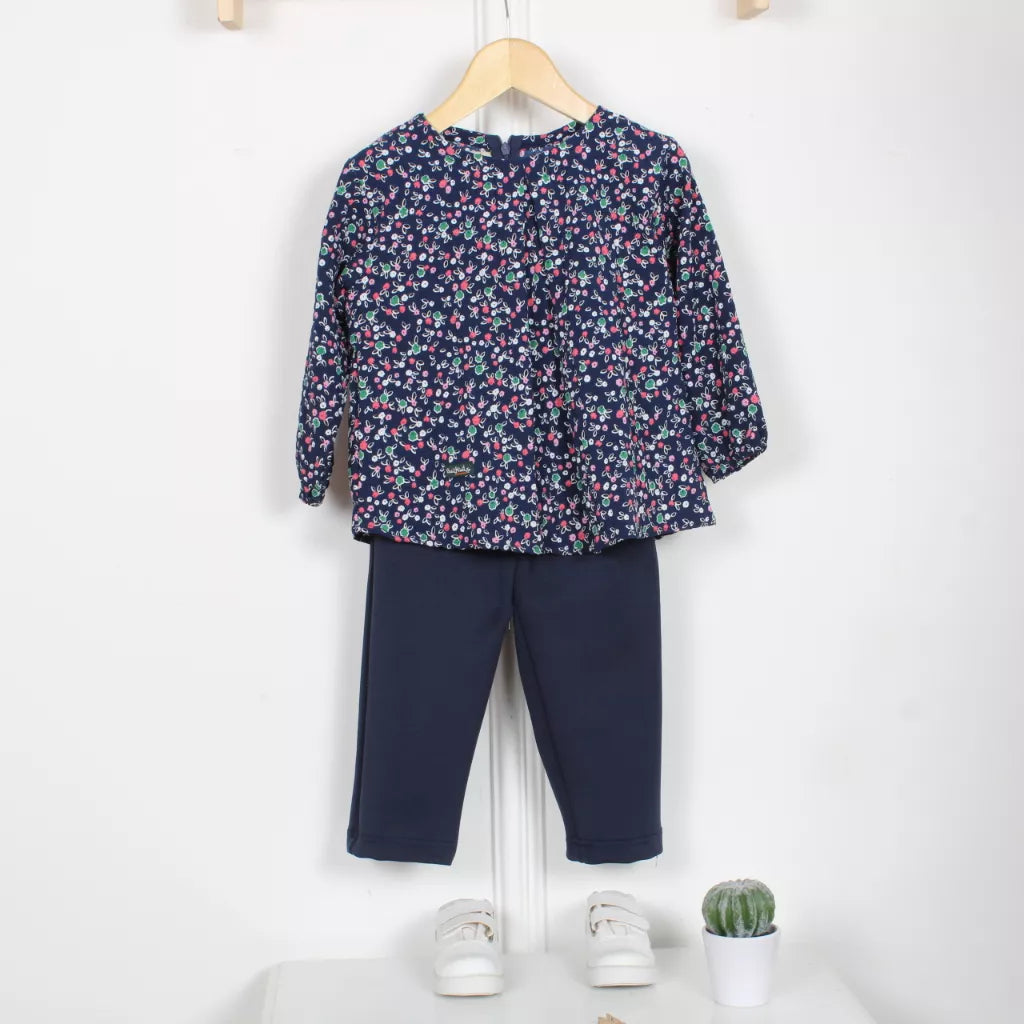 PREORDER Ovikids - Zeena Blouse Set Navy