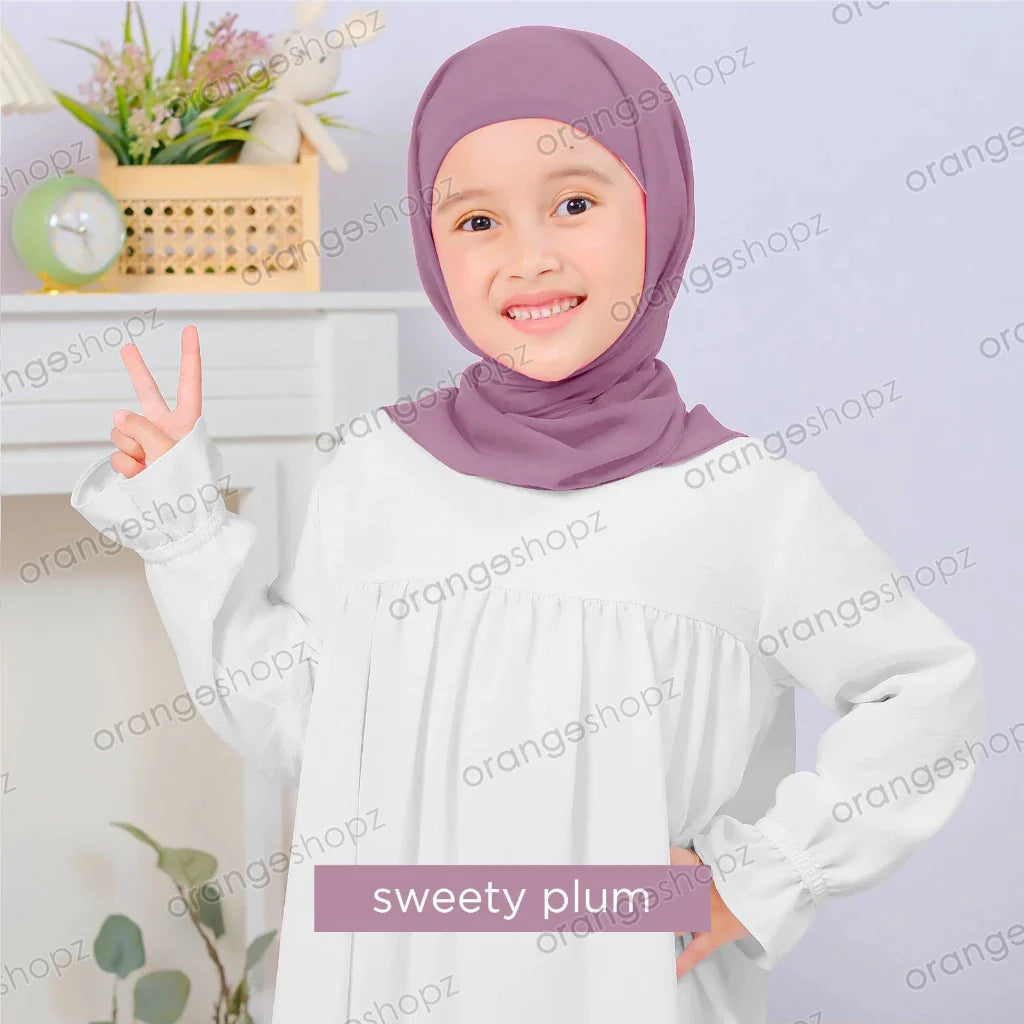 INSTOCK (RAYA 2024) Orangeshopz Plain Segitiga with Attached Inner Sweety Plum