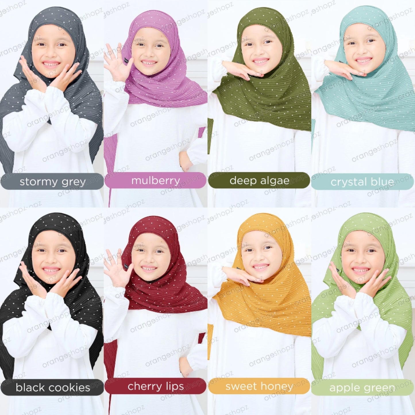 PREORDER Orangeshopz Pashmina Inner Plisket Polkadot