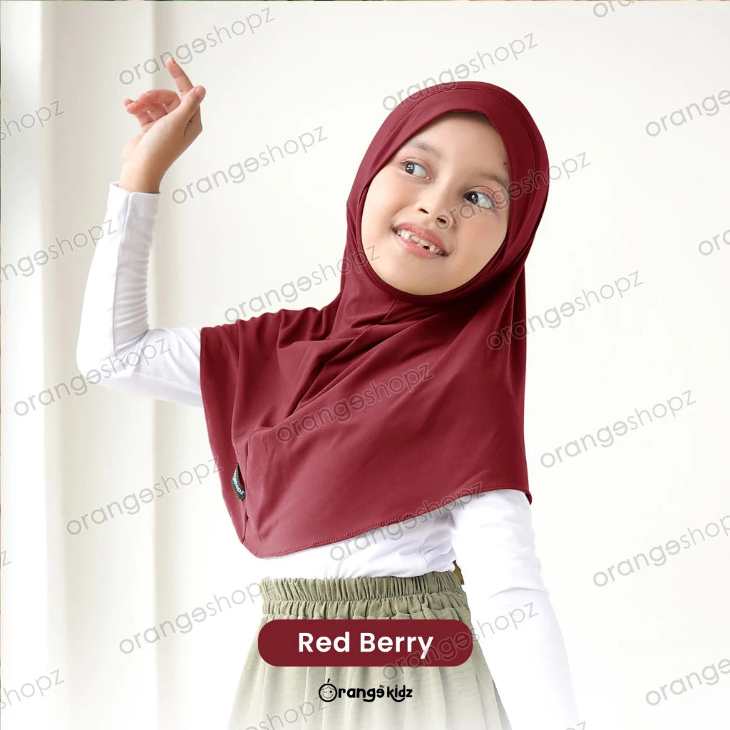 PREORDER Orangeshopz - Instant Hijab Hawwa Jersey Premium Red Berry