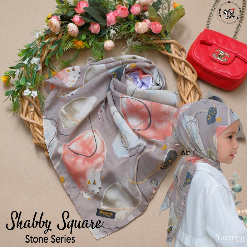 PREORDER Yazzren - Shabby Square Hijab Stone Series