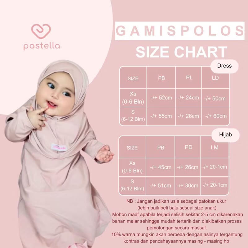 PREORDER Little Pastella - Baby Gamis Set with Hijab