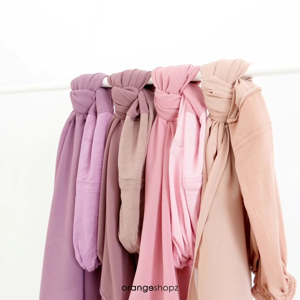 PREORDER Orangeshopz - Pashmina Hijab With Attached Inner (onesize fit 2-10y)