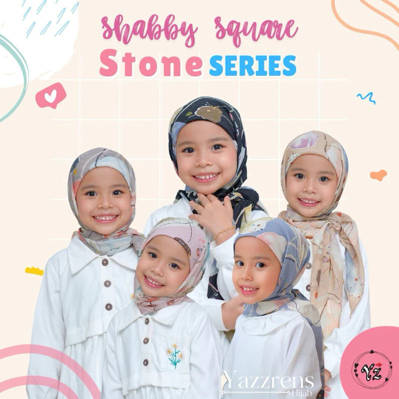 PREORDER Yazzren - Shabby Square Hijab Stone Series