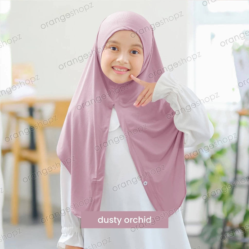 PREORDER Orangeshopz - Hijab Middie Kancing Dusty Orchid