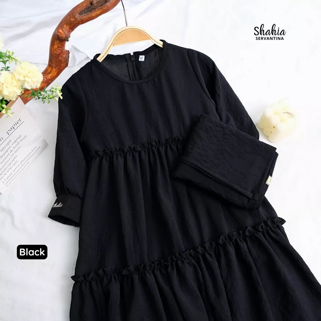 PREORDER Shahia - Ameena Gamis Dress with Hijab Black S (1-2y)