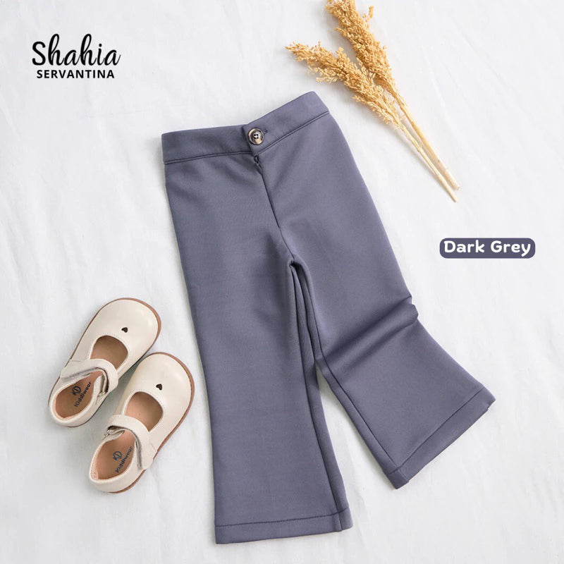 PREORDER Shahia - Cutbay Flare Pants Dark Grey