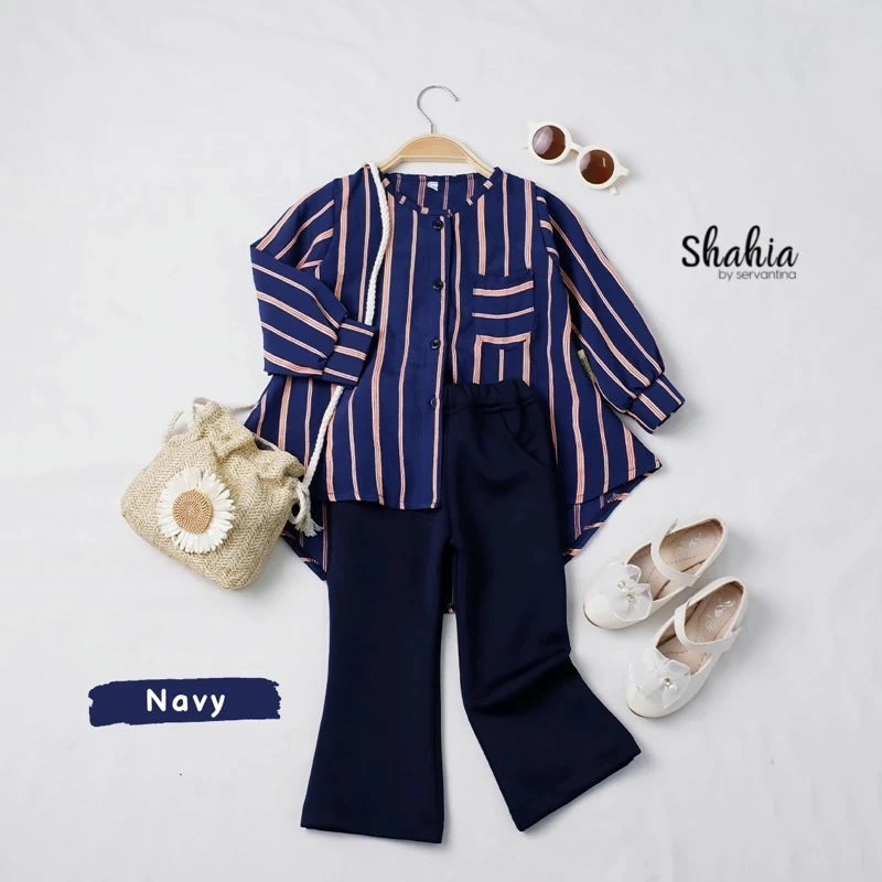 PREORDER Shahia - Alice Blouse Set Navy Blue XL (7-8y)