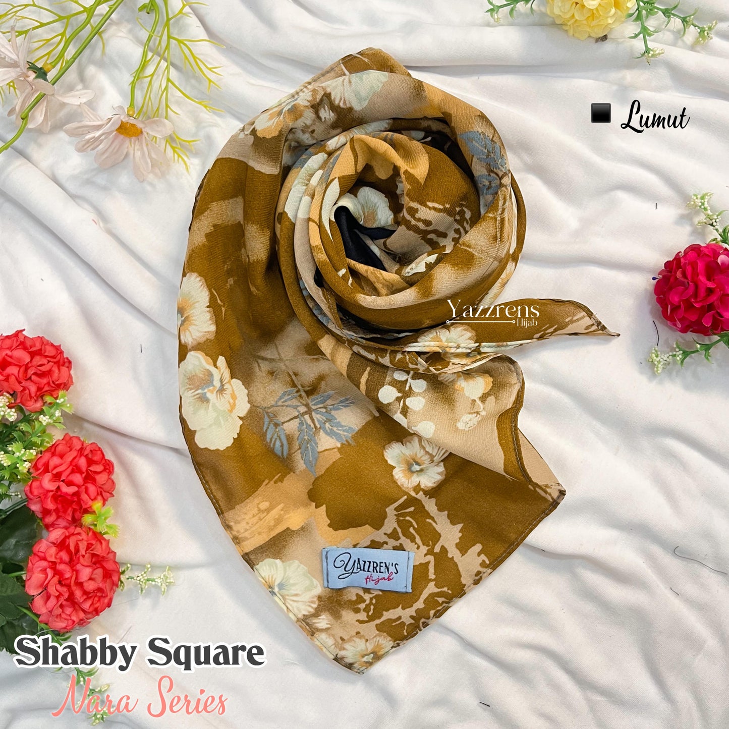 PREORDER Yazzren Hijab - Shabby Square with Attached Inner (Mora Series)