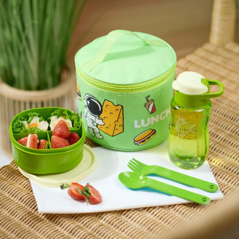 PREORDER Lunch Fit - 4pcs Set Lunch Bag and Box Green