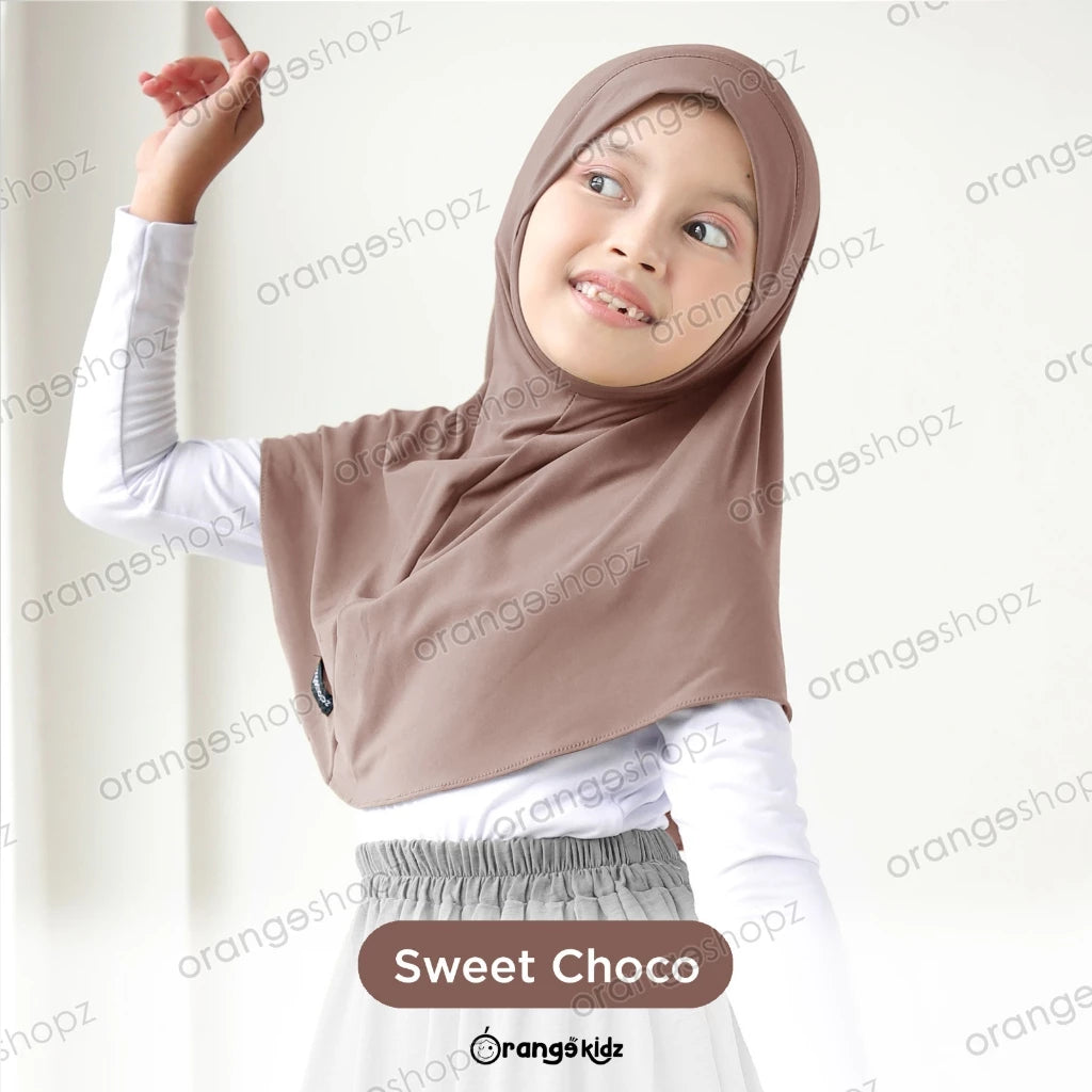 PREORDER Orangeshopz - Instant Hijab Hawwa Jersey Premium Sweet Choco