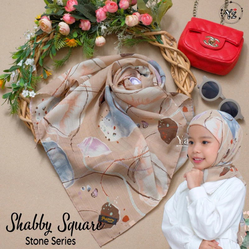 PREORDER Yazzren - Shabby Square Hijab Stone Series