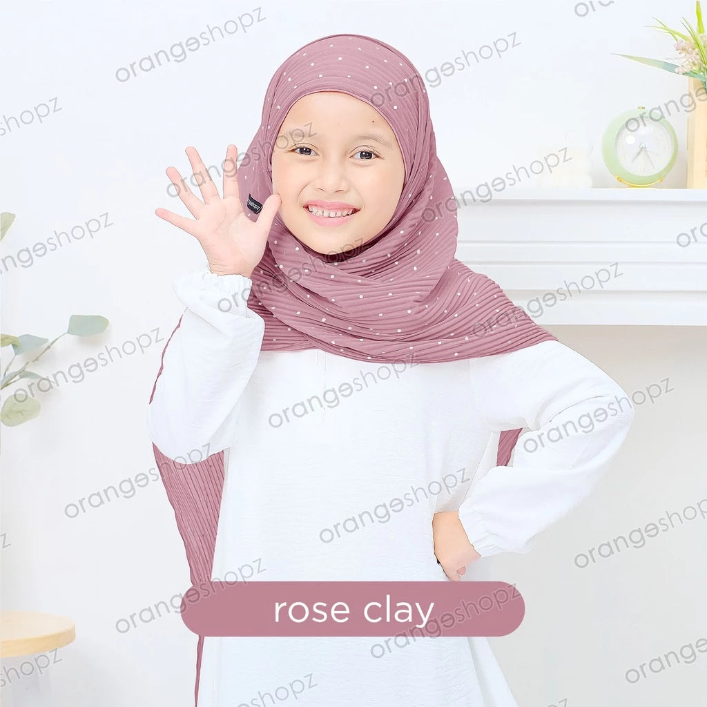 PREORDER Orangeshopz Pashmina Inner Plisket Polkadot Rose Clay