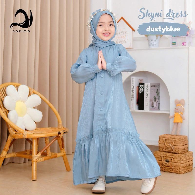 PREORDER Nazima - Shyni Dress Set Dusty Blue