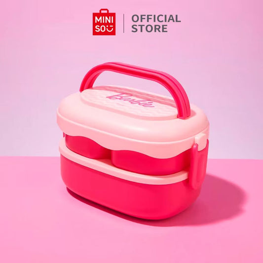 PREODER Miniso - Barbie 2 Tiers Lunch Box with Spoon and Fork