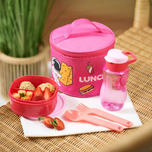 PREORDER Lunch Fit - 4pcs Set Lunch Bag and Box Pink