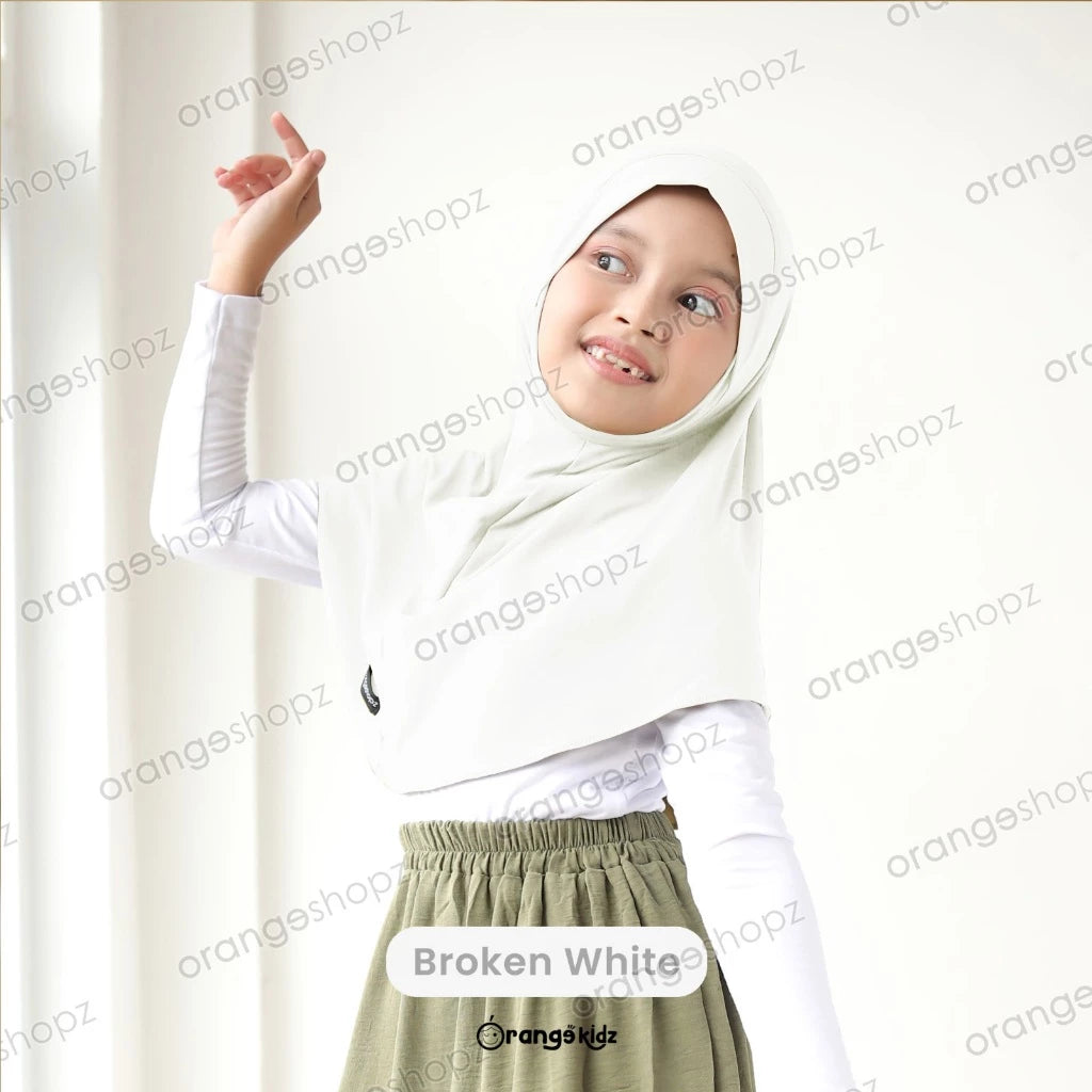 PREORDER Orangeshopz - Instant Hijab Hawwa Jersey Premium Broken White