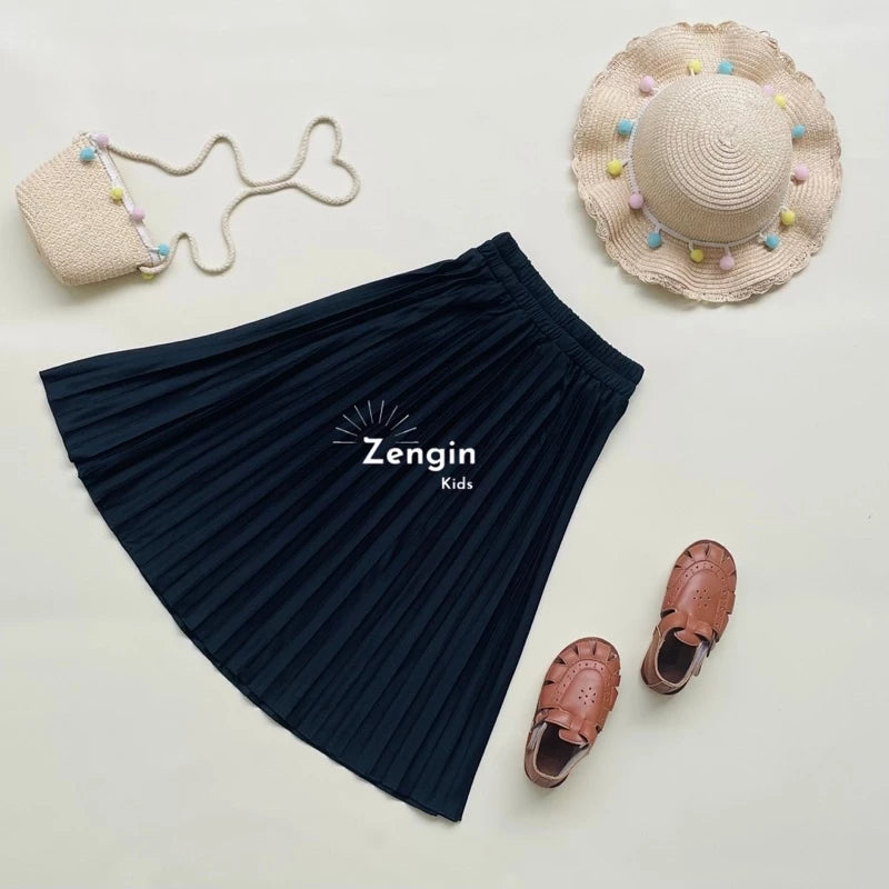 PREORDER Zengin Store - Namira Plain Pleated Skirt