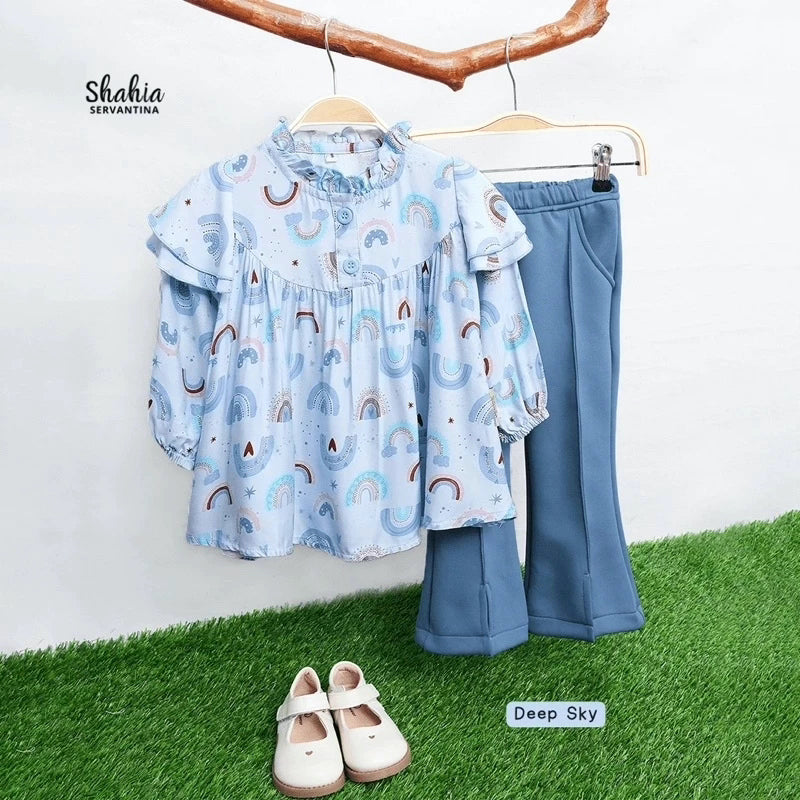 PREORDER Shahia - Pelangi Blouse Set Deep Sky