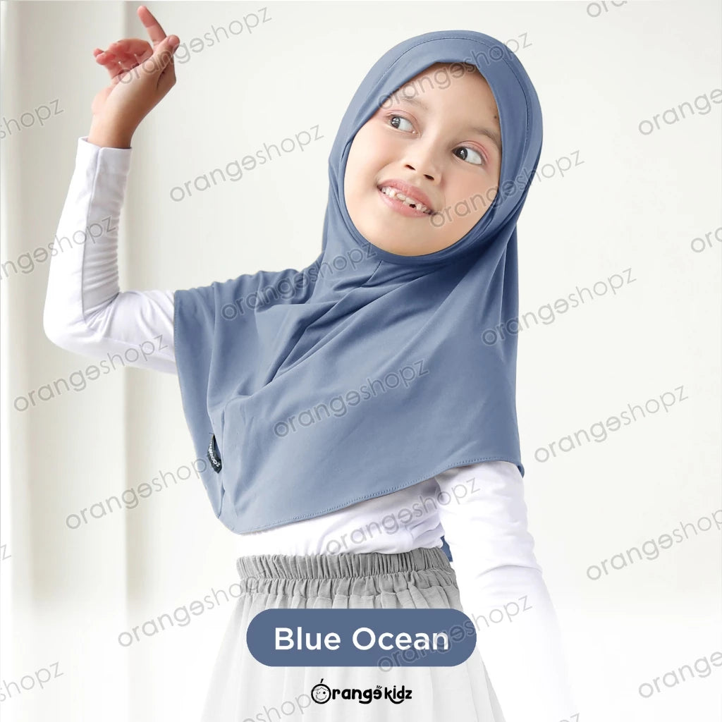 PREORDER Orangeshopz - Instant Hijab Hawwa Jersey Premium Blue Ocean