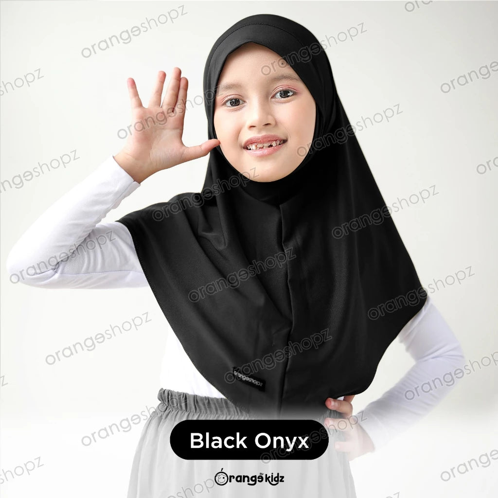 PREORDER Orangeshopz - Instant Hijab Hawwa Jersey Premium Black Onyx