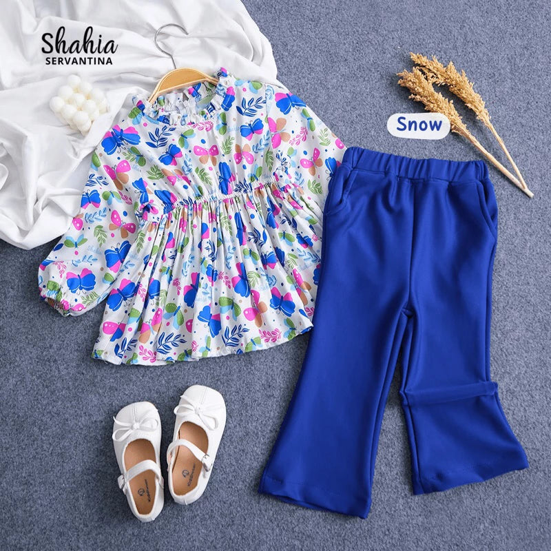 PREORDER Shahia - Mariposa Blouse Set Snow Blue