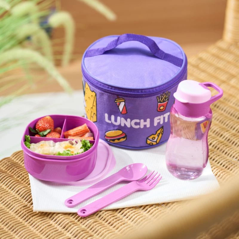 PREORDER Lunch Fit - 4pcs Set Lunch Bag and Box Purple