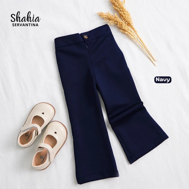 PREORDER Shahia - Cutbay Flare Pants Navy Blue