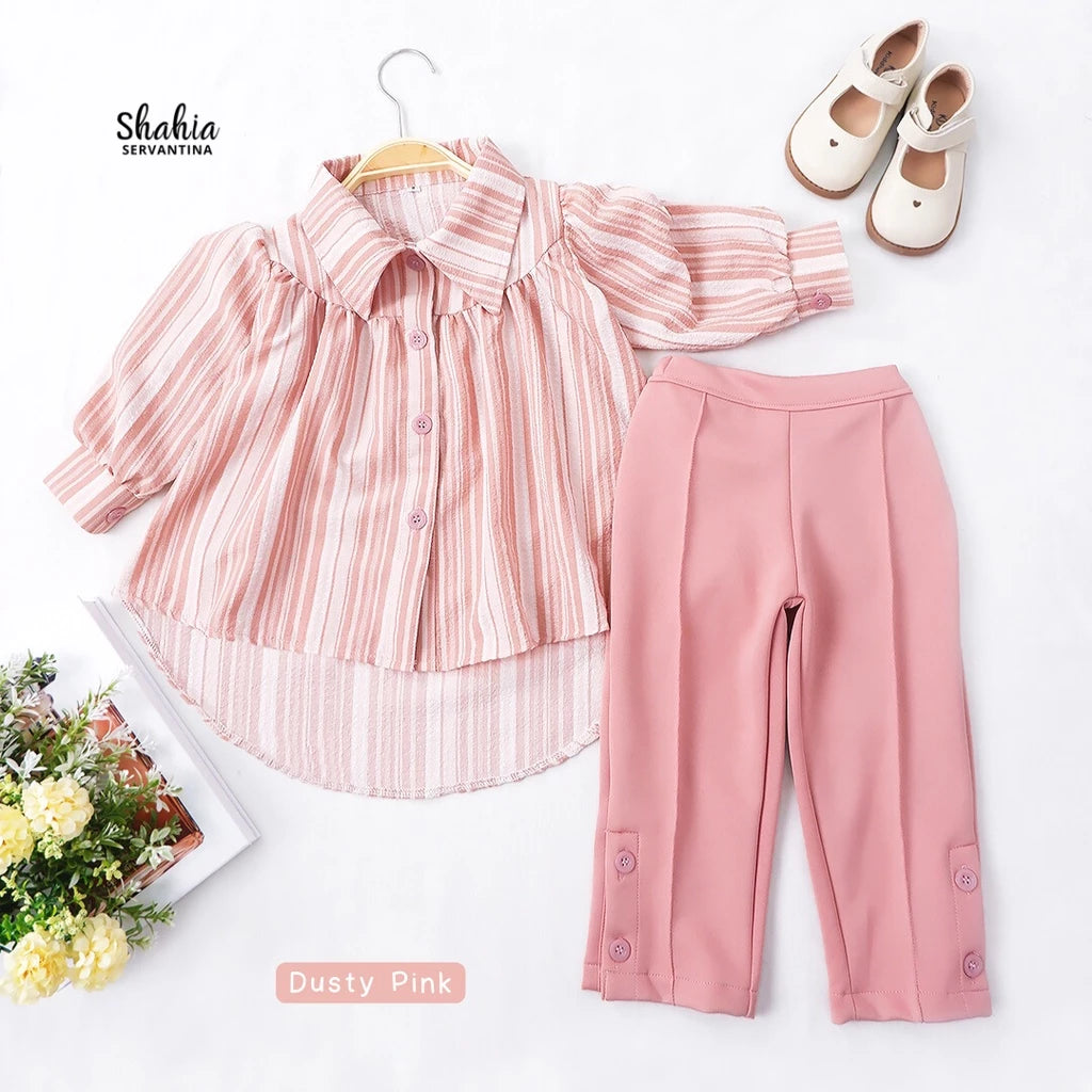 PREORDER Shahia - Zaskia Blouse Set Dusty Pink