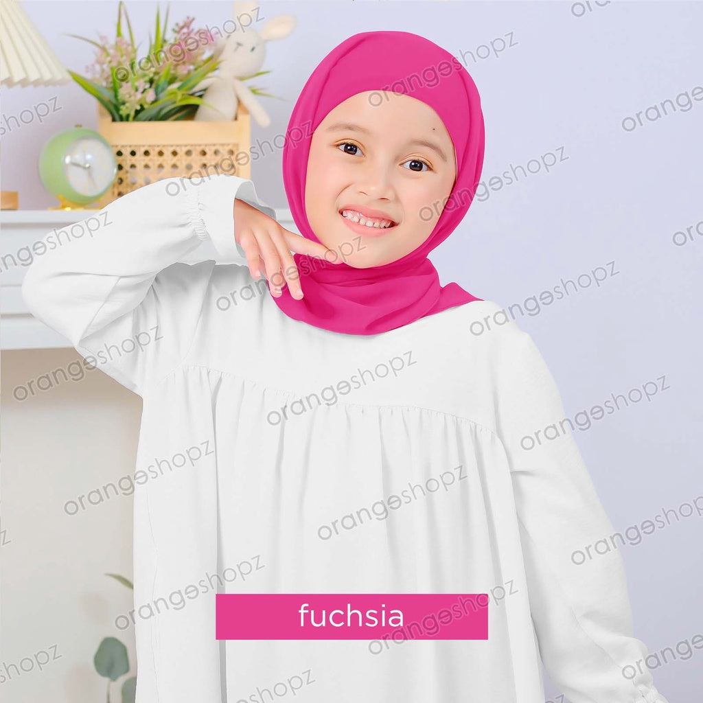 INSTOCK (RAYA 2024) Orangeshopz Plain Segitiga with Attached Inner Fuscia