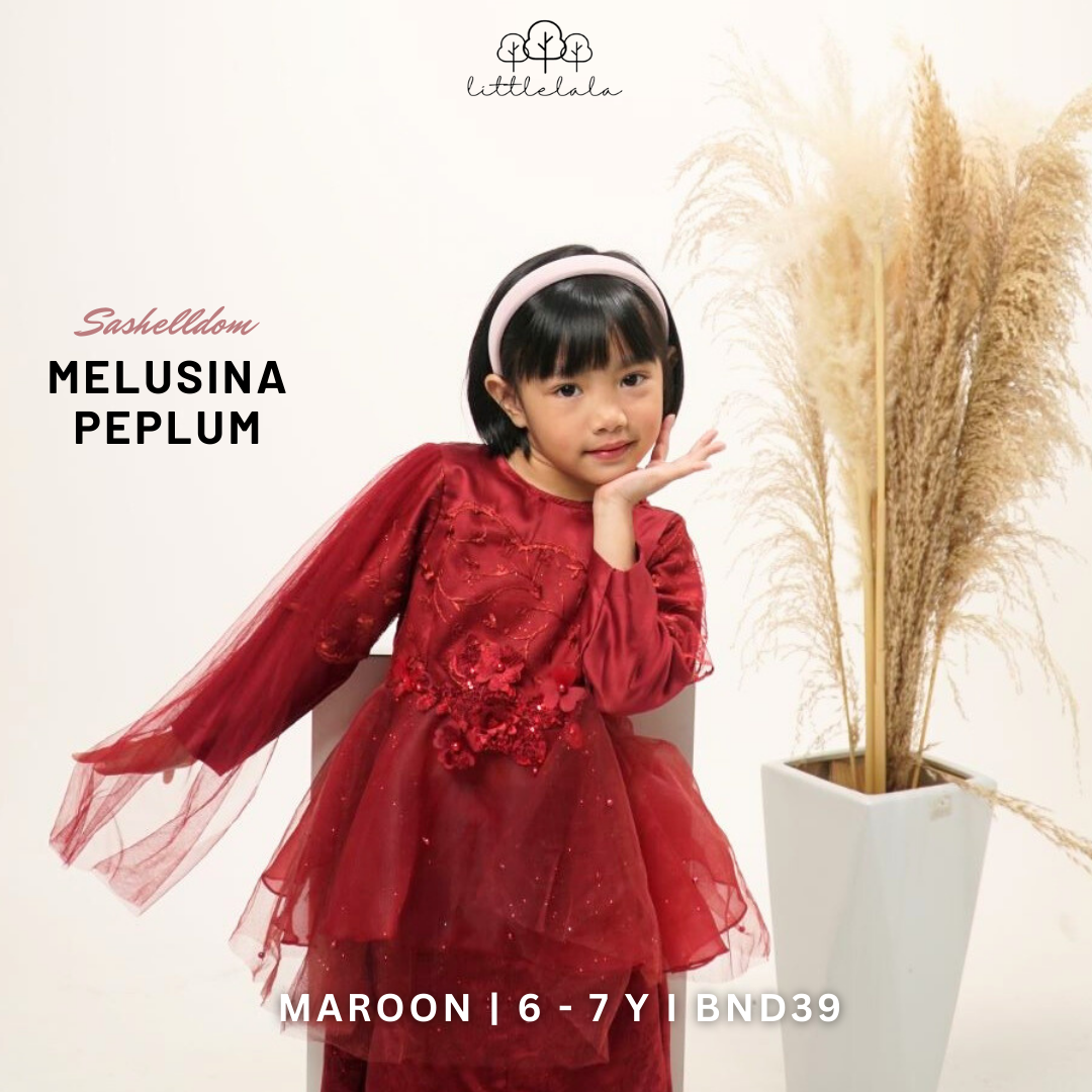 IN-STOCK LALARAY2023 Melusina Peplum (6-7y) Maroon