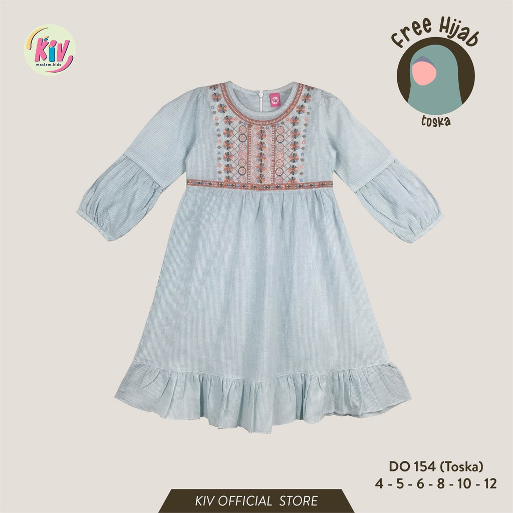 PREORDER KIV Embroidery Dress DO154 Toska