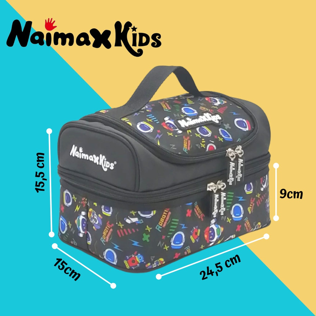 PREORDER Naimax Kids Lunch Bag Double Deck - Robotic