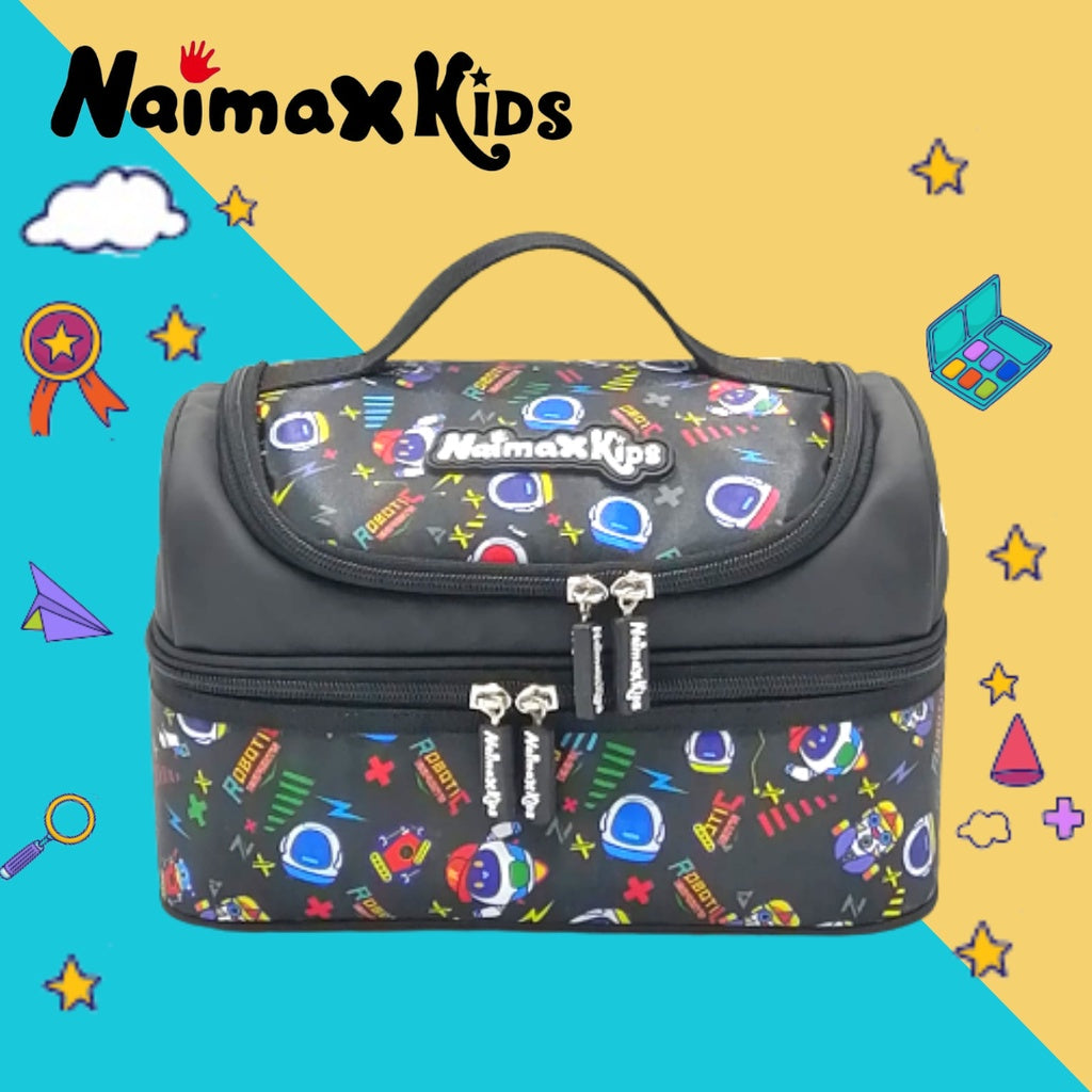 PREORDER Naimax Kids Lunch Bag Double Deck - Robotic