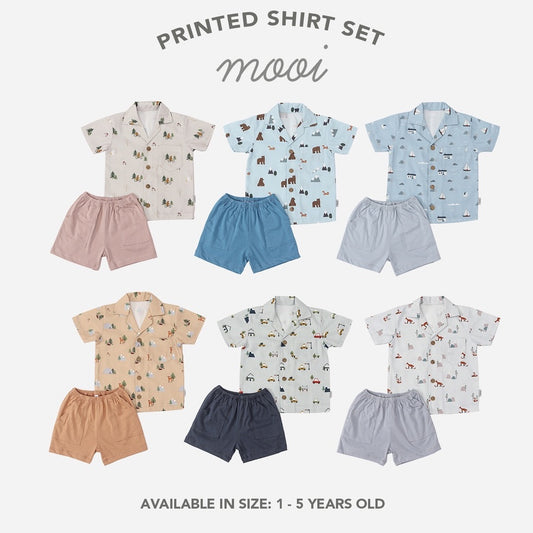 PREORDER MOOI PRINTED SHORT SLEEVES SET FOR BOYS